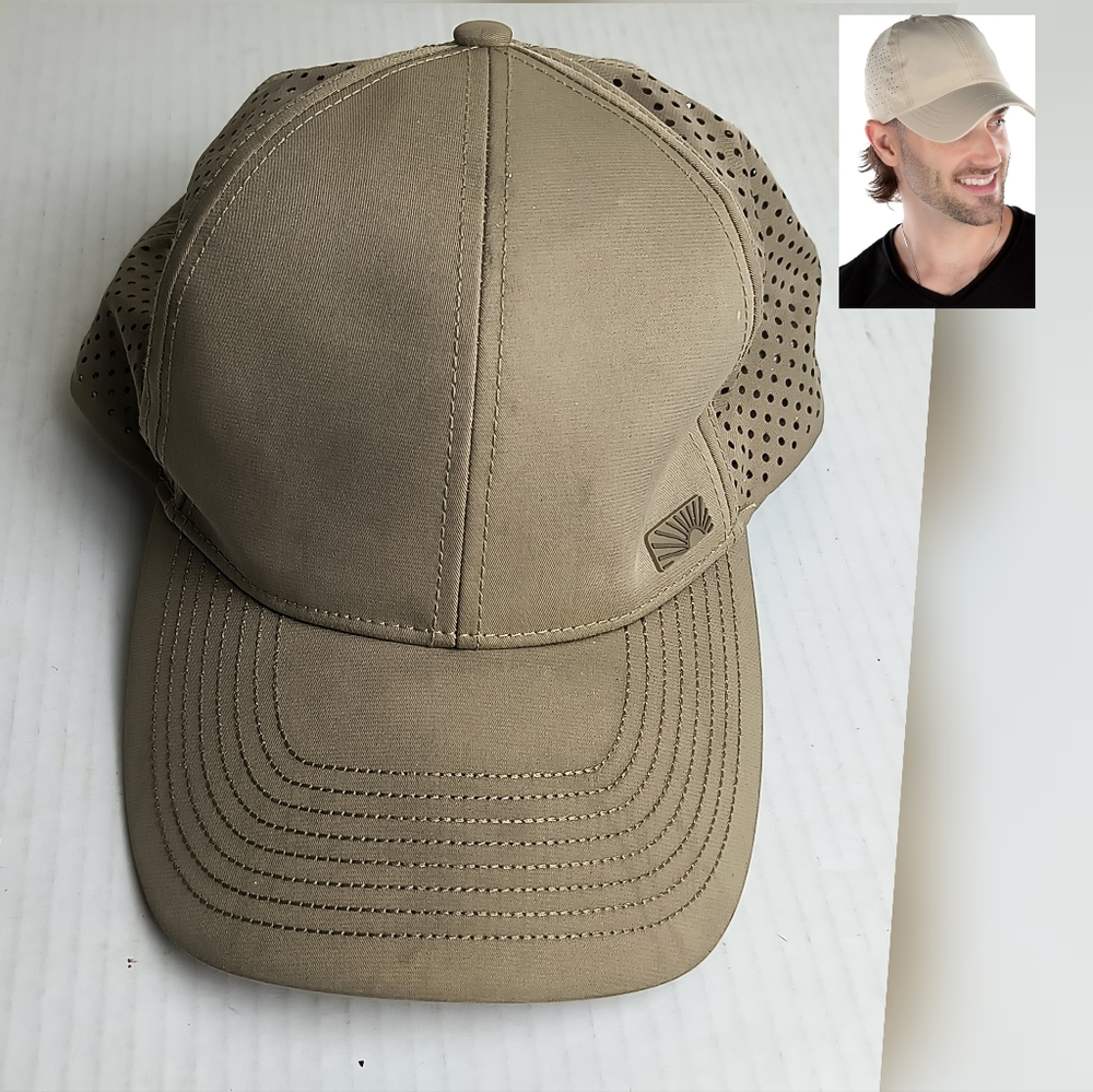 C&C California Men's Tan Perforated Cap Snapback Golf Hat Cap